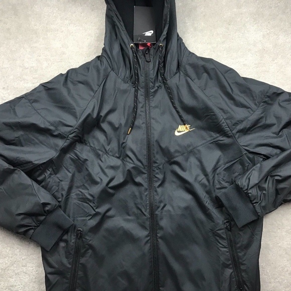 nike black gold jacket